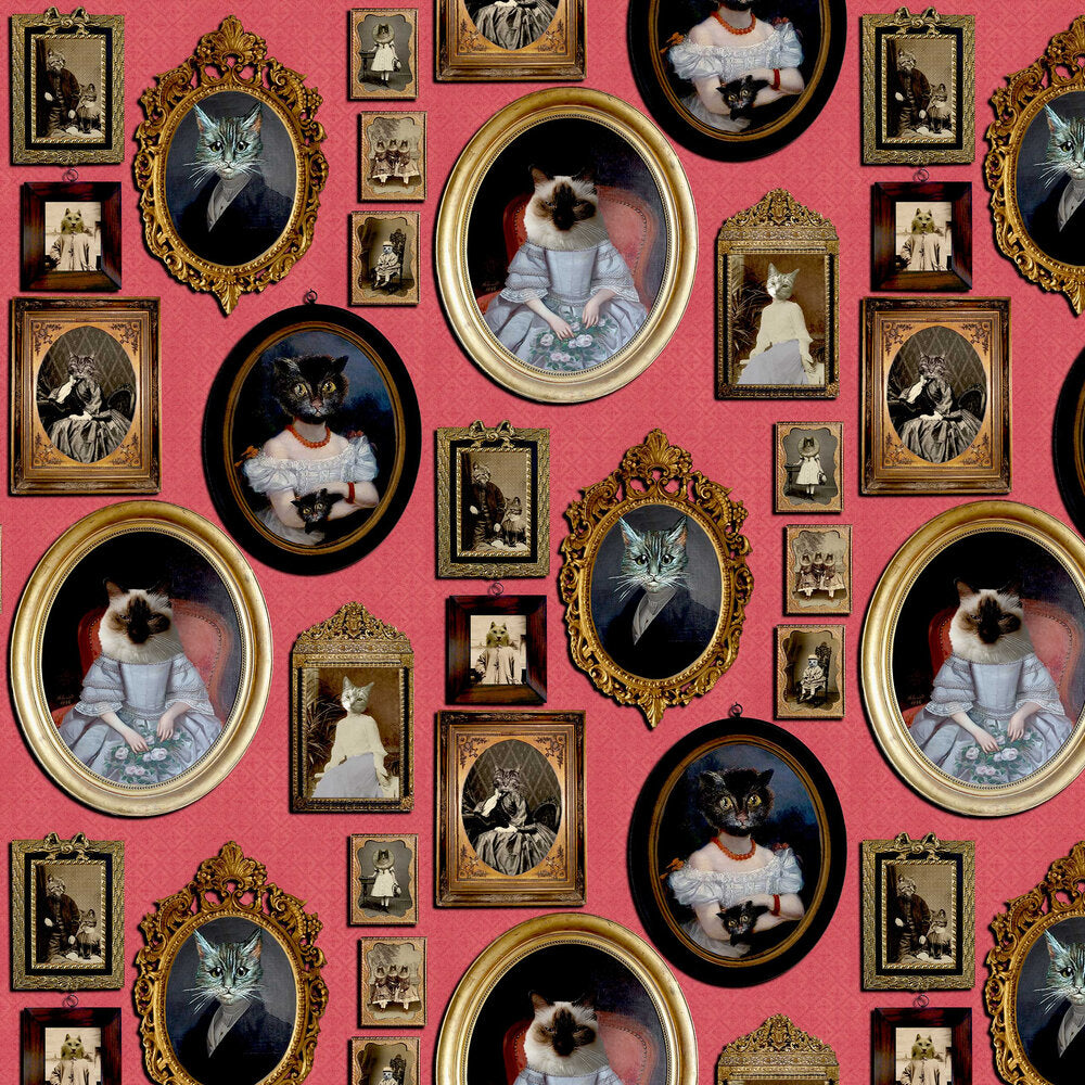 A Cavalcade Of Cats Wallpaper - Red - The Graduate Collection