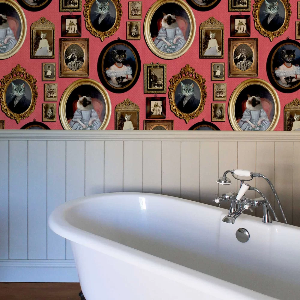 A Cavalcade Of Cats Wallpaper - Red - The Graduate Collection