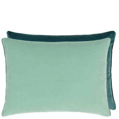 Cassia Celadon & Mist Velvet Cushion - Designers Guild