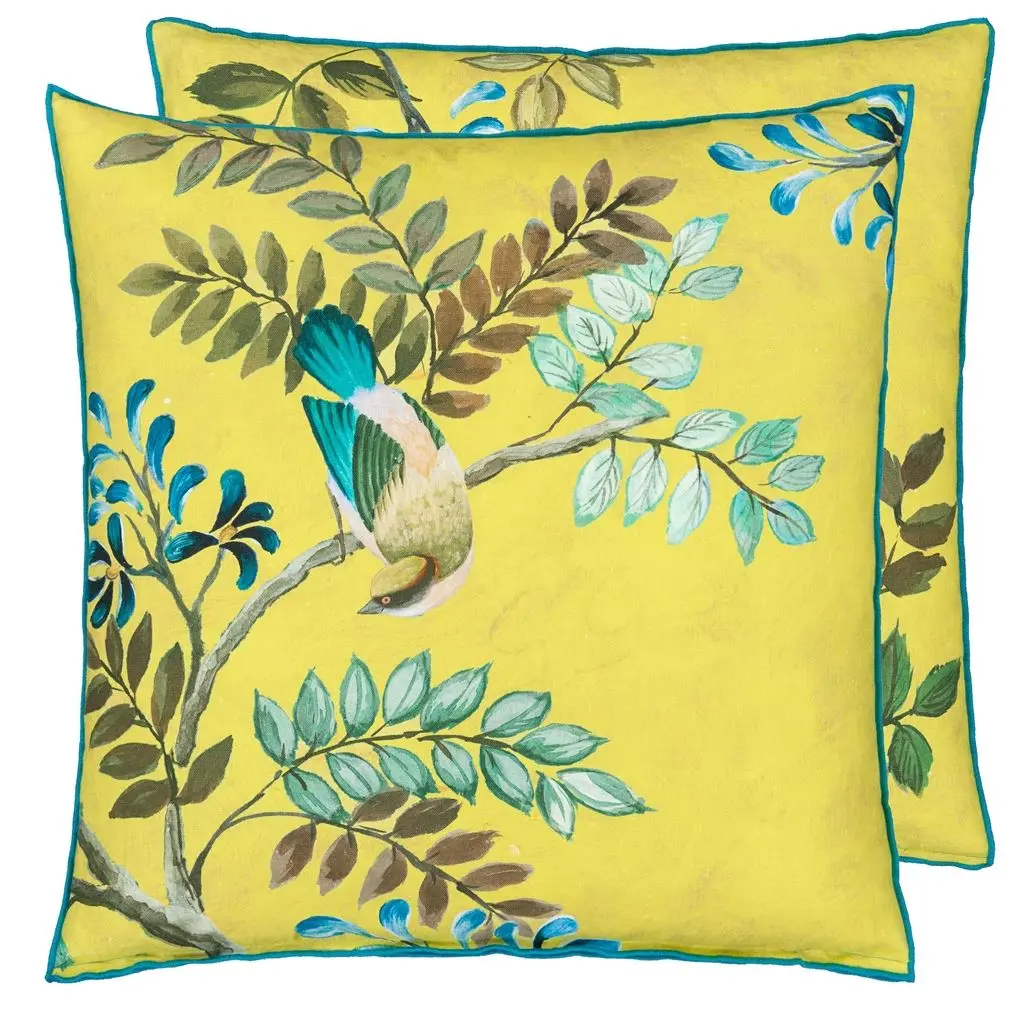 Porcelaine De Chine Alchemilla Linen Cushion - Designers Guild