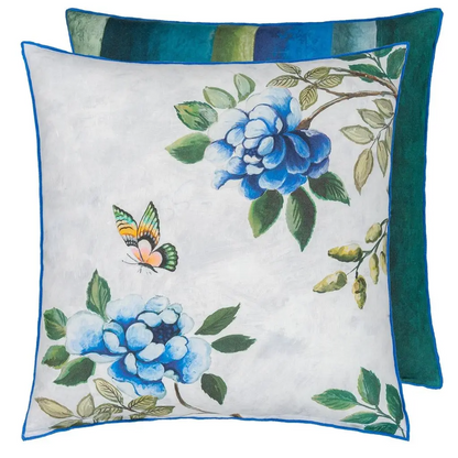 Porcelaine De Chine Cobalt Linen Cushion - Designers Guild