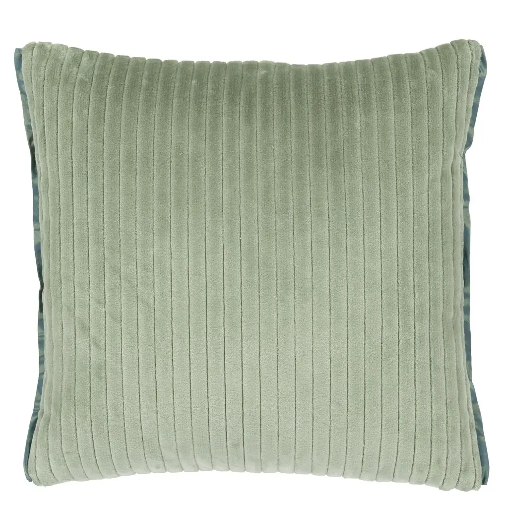 Cassia Cord Antique Jade Velvet Cushion
