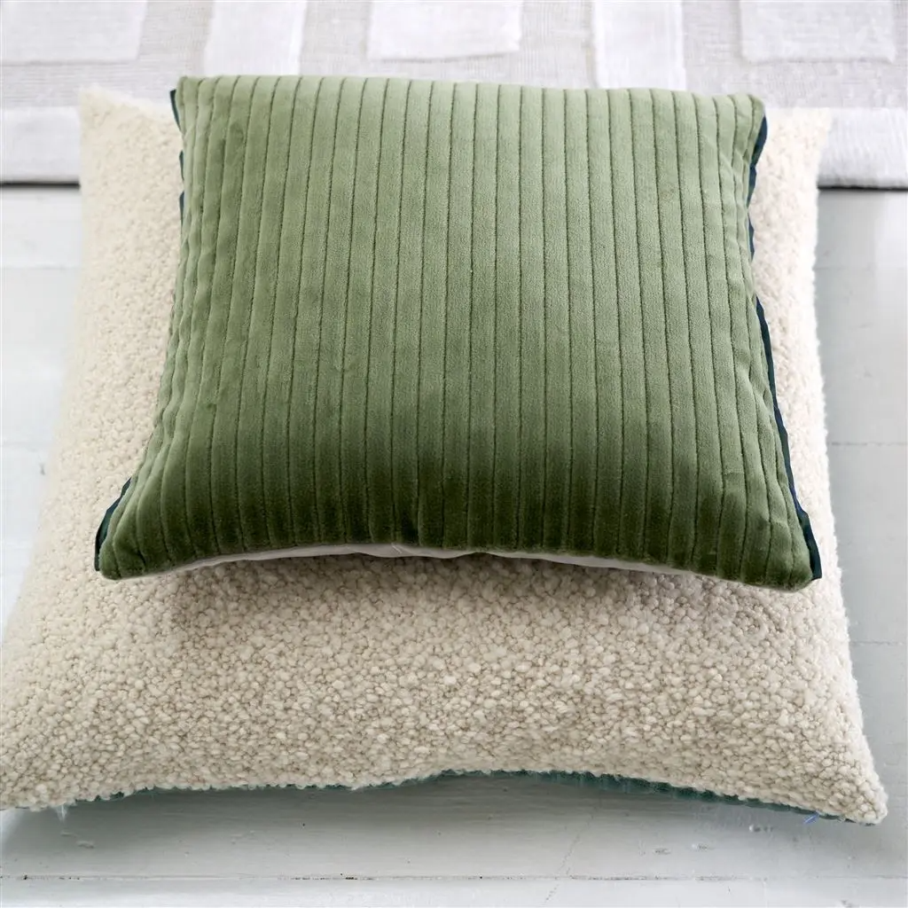 Cassia Cord Antique Jade Velvet Cushion