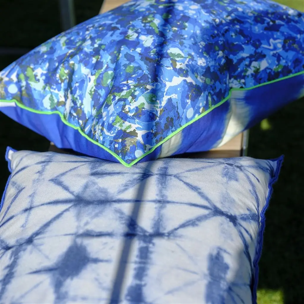 Outdoor Odisha Cobalt Cushion - Designers Guild