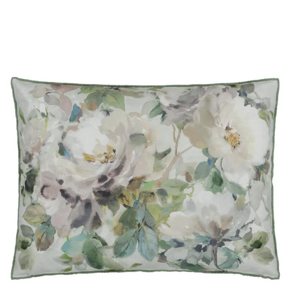 Thelma's Garden Celadon Cotton Cushion - Designers Guild
