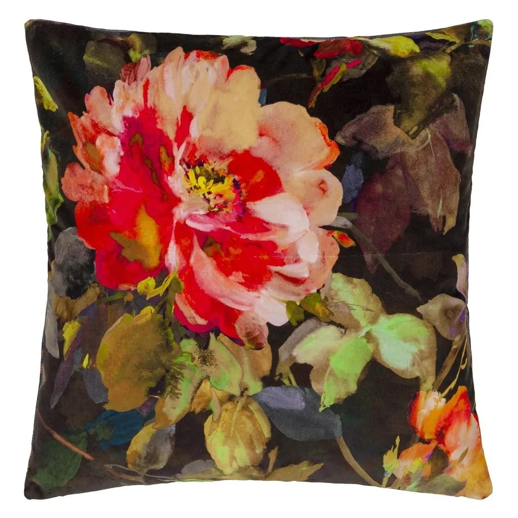 Gertrude Rose Chestnut Velvet Cushion - Designers Guild
