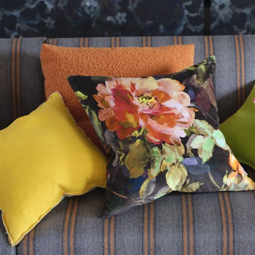 Gertrude Rose Chestnut Velvet Cushion - Designers Guild
