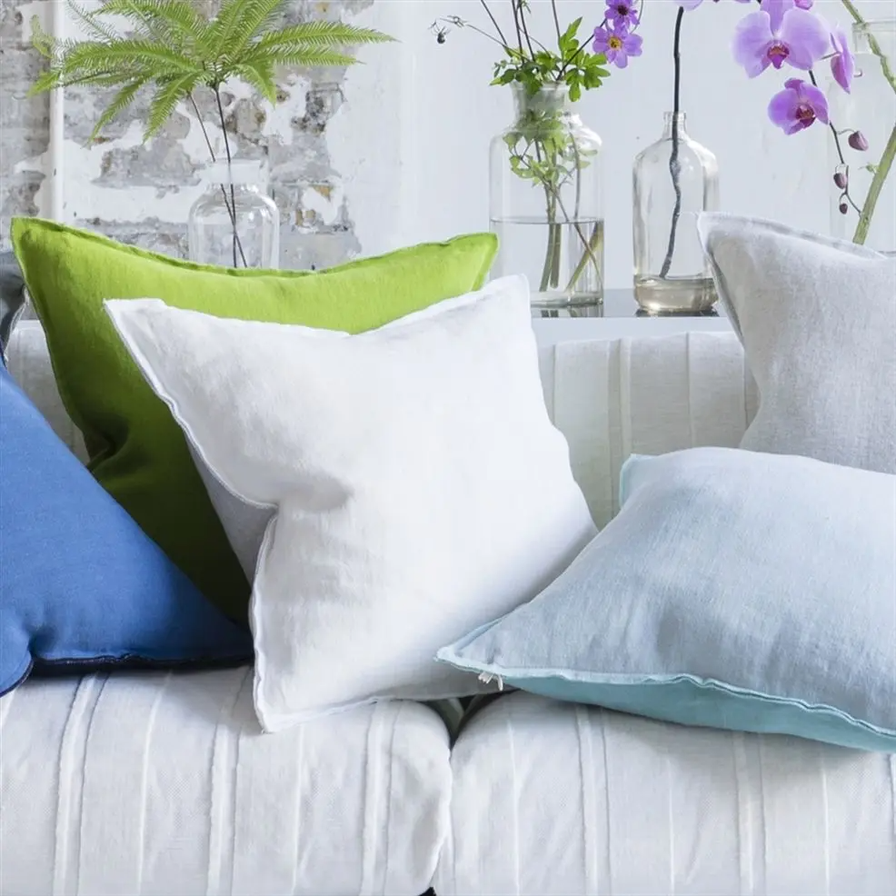 Brera Lino Alabaster Linen Cushion - Designers Guild