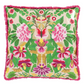 Ikebana Damask Fuchsia Embroidered Cotton Cushion - Designers Guild
