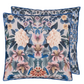 Ikebana Damask Slate Blue Cotton Cushion