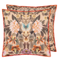 Ikebana Damask Coral Cotton Cushion