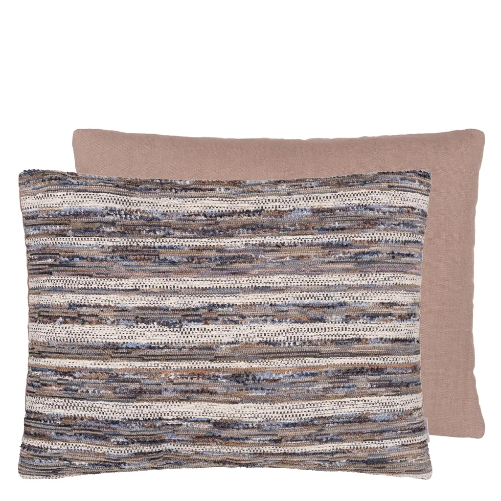 Zanshi Indigo Chenille Cushion - Designers Guild