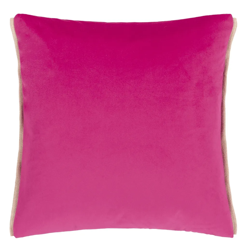 Velluto Magenta Velvet Cushion - Designers Guild