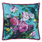 Bouquet De Roses Turquoise Cotton Cushion - Designers Guild