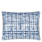 Parquet Batik Indigo Cotton Cushion - Designers Guild