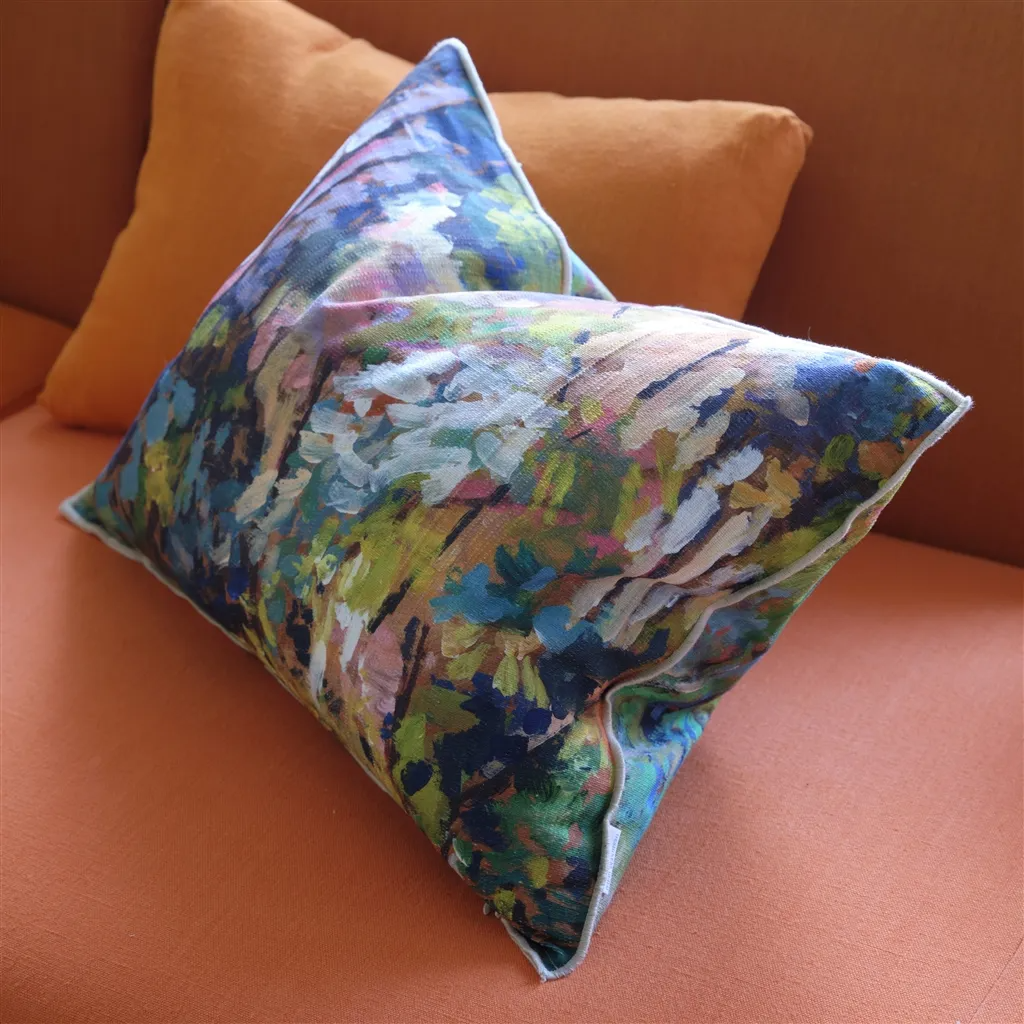 Foret Impressionniste Forest Cotton Cushion - Designers Guild