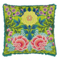 Brocart Decoratif Embroidered Lime Cotton Cushion - Designers Guild