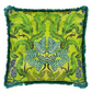 Brocart Decoratif Embroidered Lime Cotton Cushion - Designers Guild