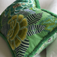 Rose De Damas Embroidered Jade Cotton Cushion - Designers Guild