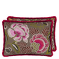 Rose De Damas Embroidered Cranberry Cotton Cushion - Designers Guild