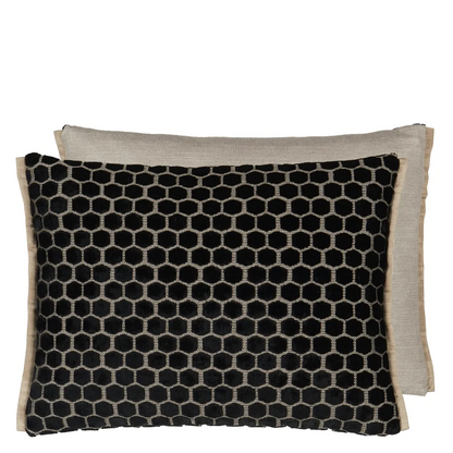 Jabot Noir Velvet Cushion - Designers Guild