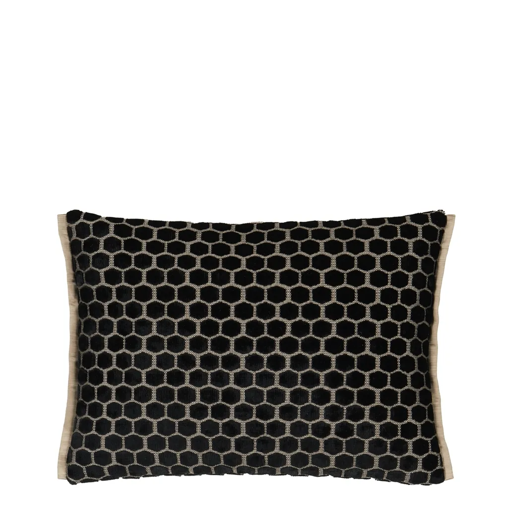 Jabot Noir Velvet Cushion - Designers Guild