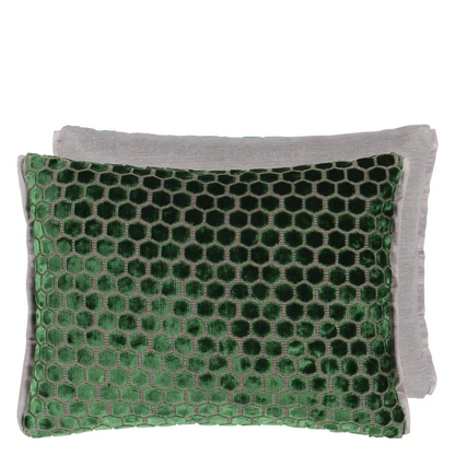 Jabot Emerald Velvet Cushion - Designers Guild