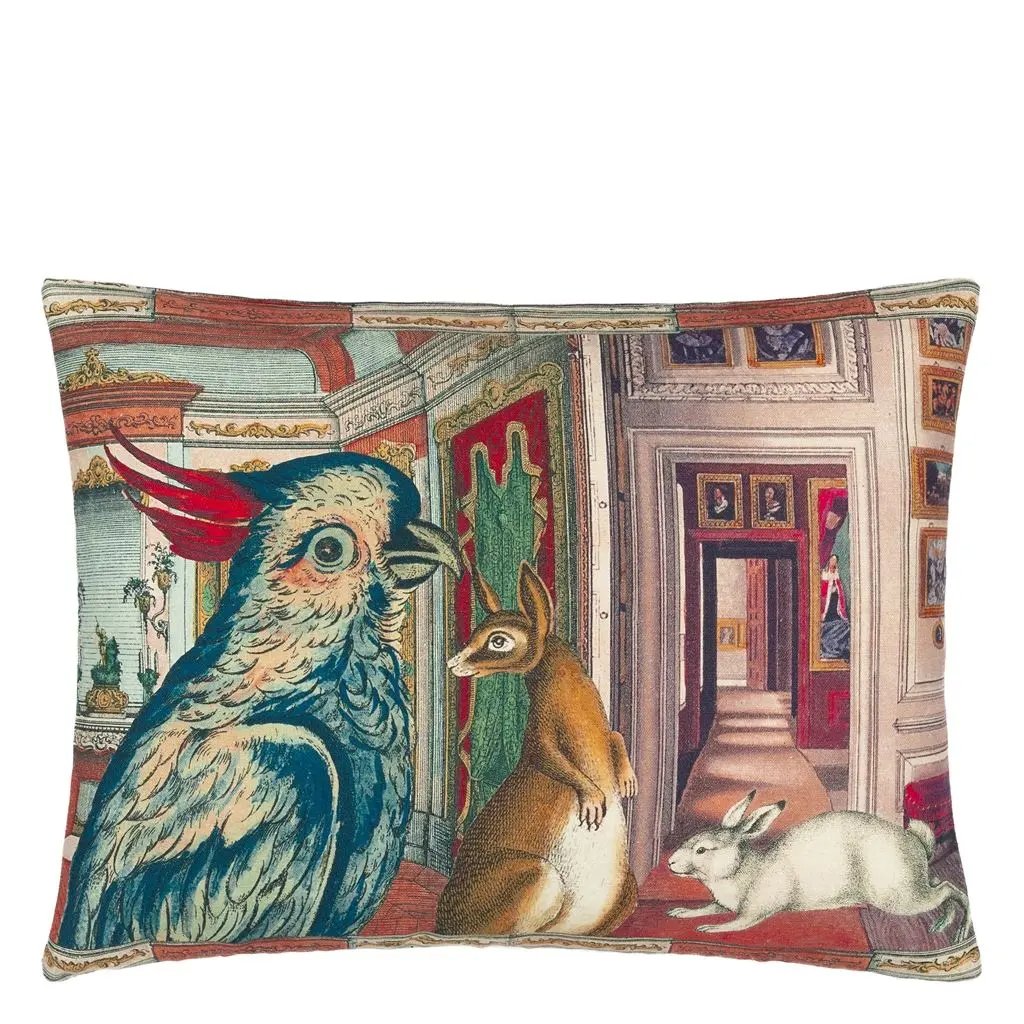 In The Library Sepia Cushion - Designers Guild