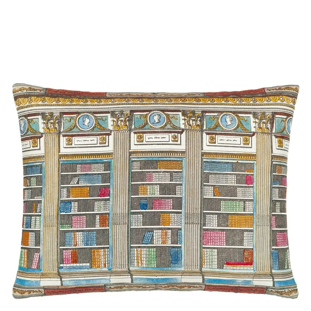 In The Library Sepia Cushion - Designers Guild