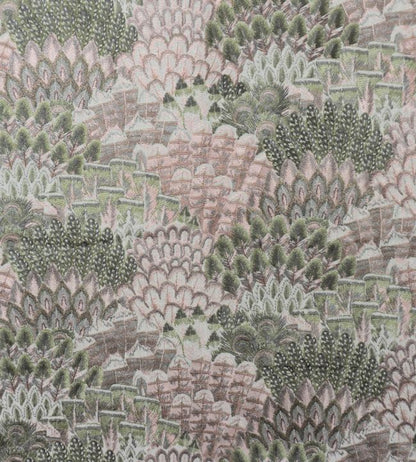 Plume Embroidery Fabric - Green