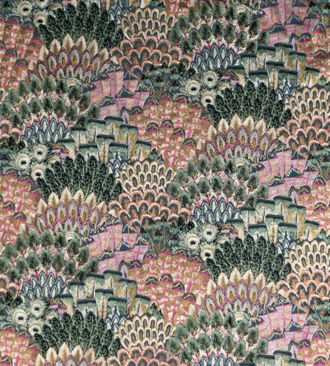 Plume Embroidery Fabric - Multicolor