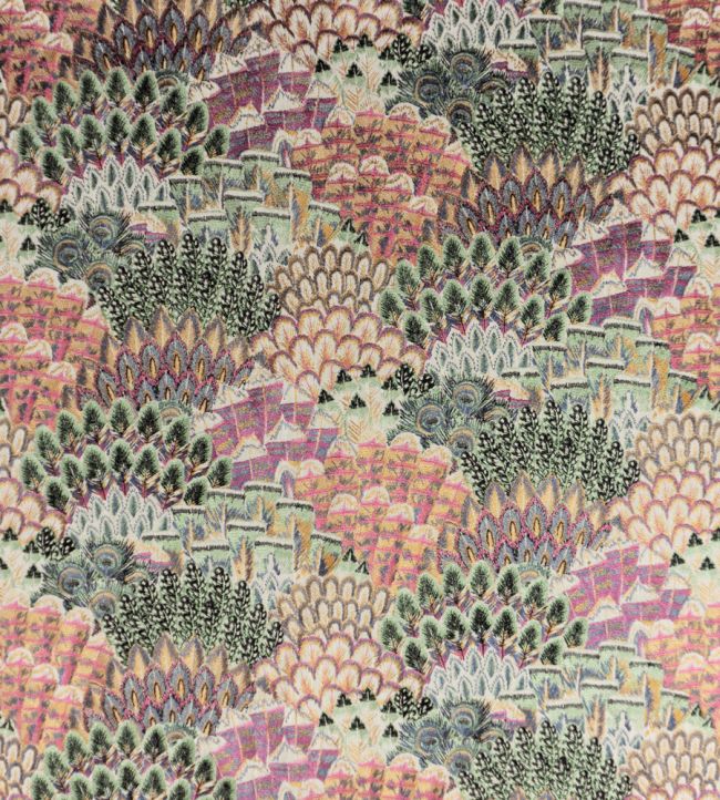 Plume Embroidery Fabric - Pink