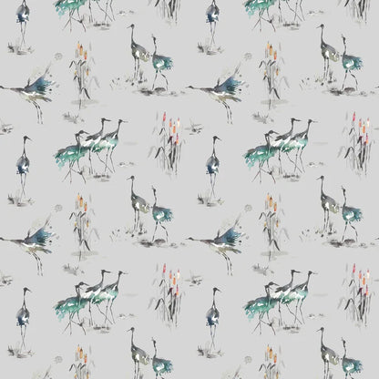 Cranes Cobalt Fabric