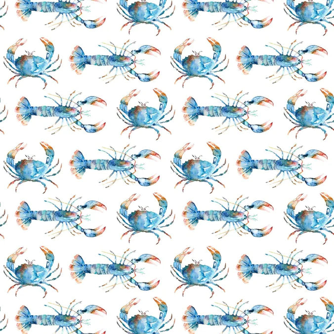 Crustaceans Cobalt Fabric