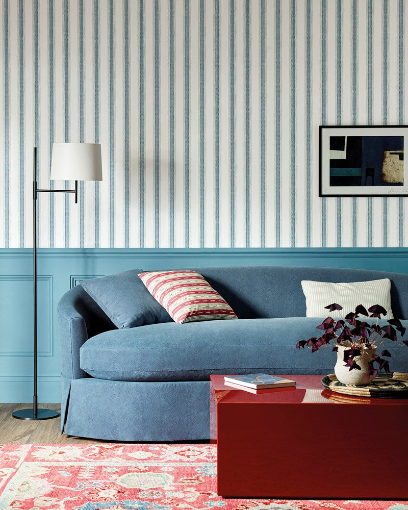 Camber Stripe Wallpaper - Blue - J199W-01 - Jane Churchill