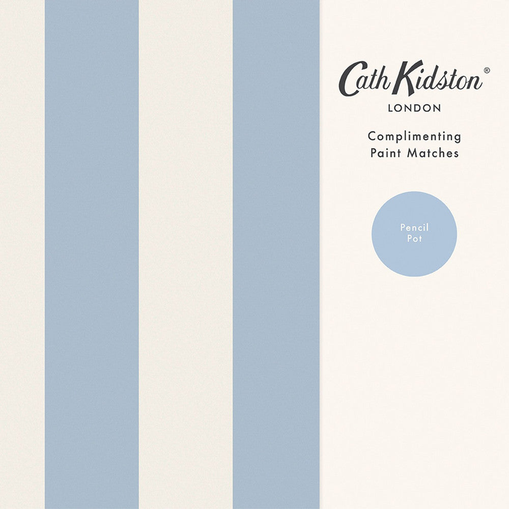 Canopy Stripe Wallpaper - Blue - 125517 - Cath Kidston