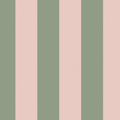 Canopy Stripe Wallpaper - Green & Pink - 125518 - Cath Kidston