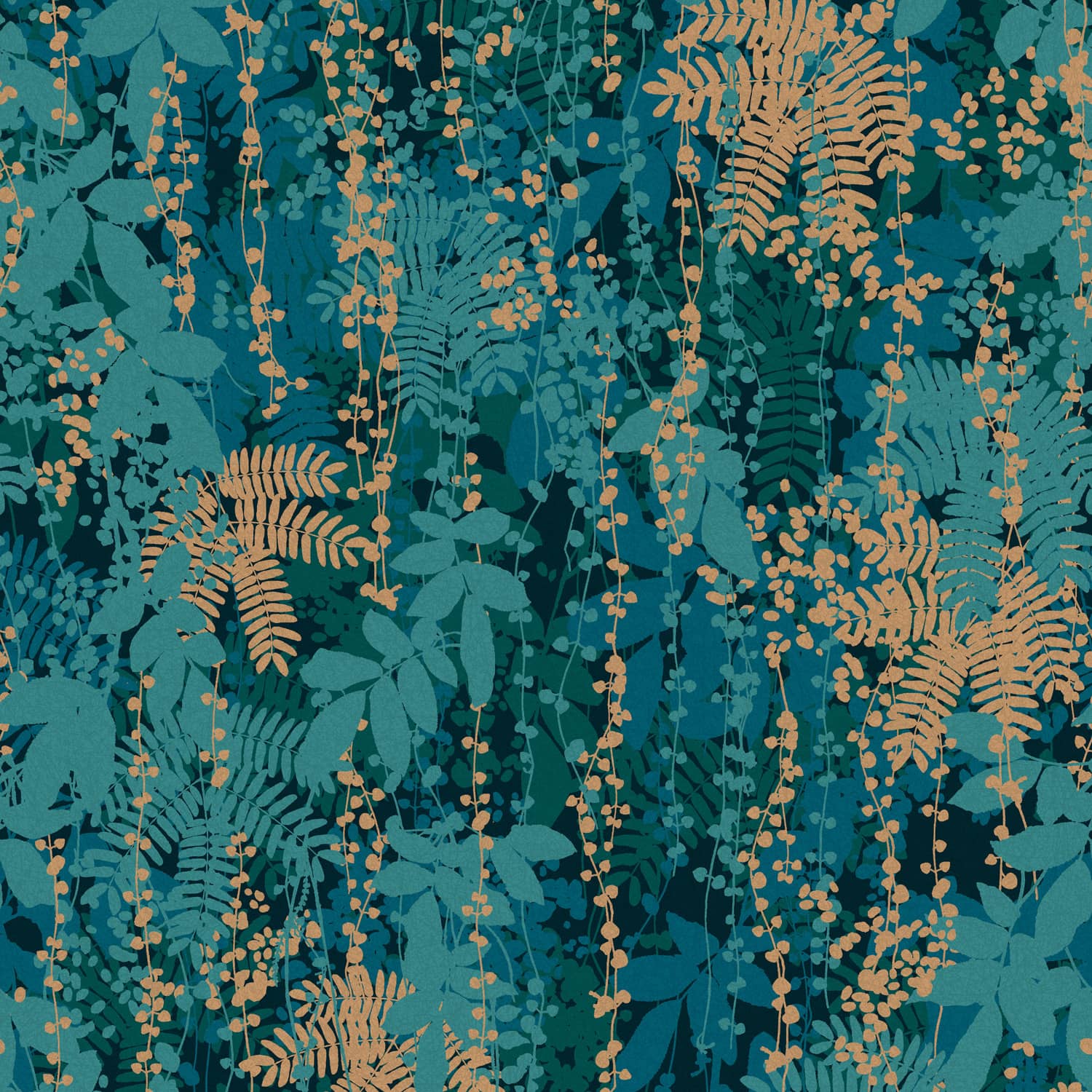 Canopy Wallpaper - Peacock - Clarissa Hulse