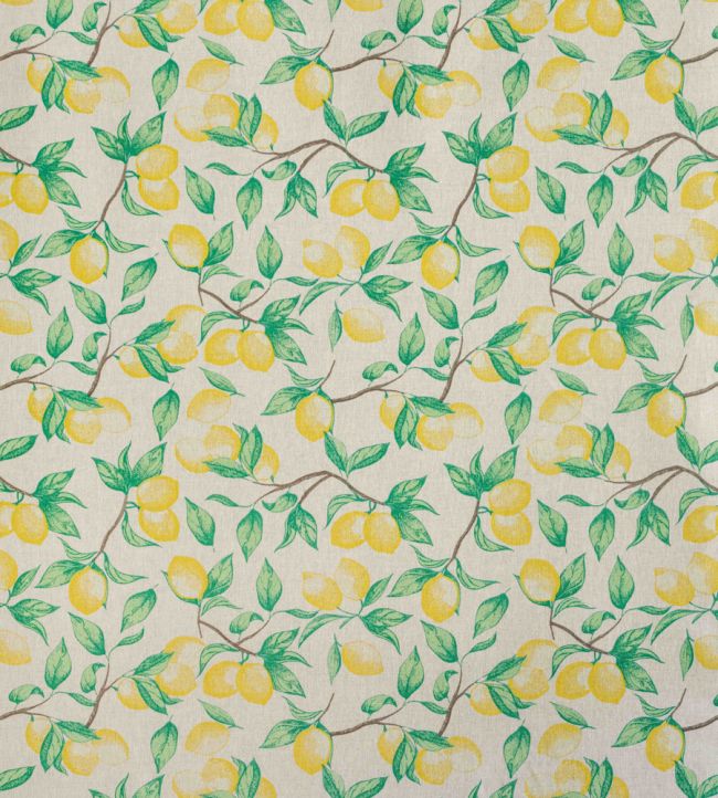 Capri Lemon Fabric - Natural - BGF050303 - Barneby Gates