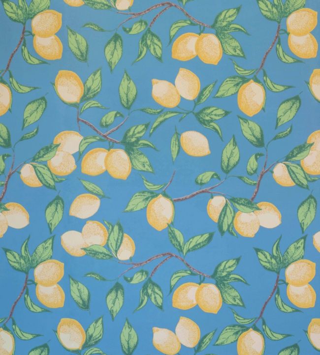 Capri Lemons Wallpaper - Azure Blue - BG2300101 - Barneby Gates
