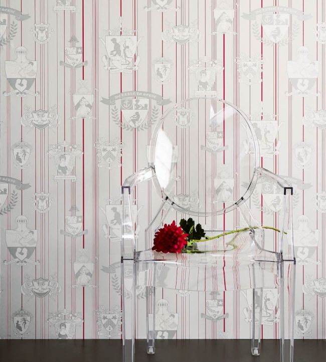 Carpe Noctem Wallpaper - Hot Pink / Silver - BG0100 - 201 - Barneby Gates