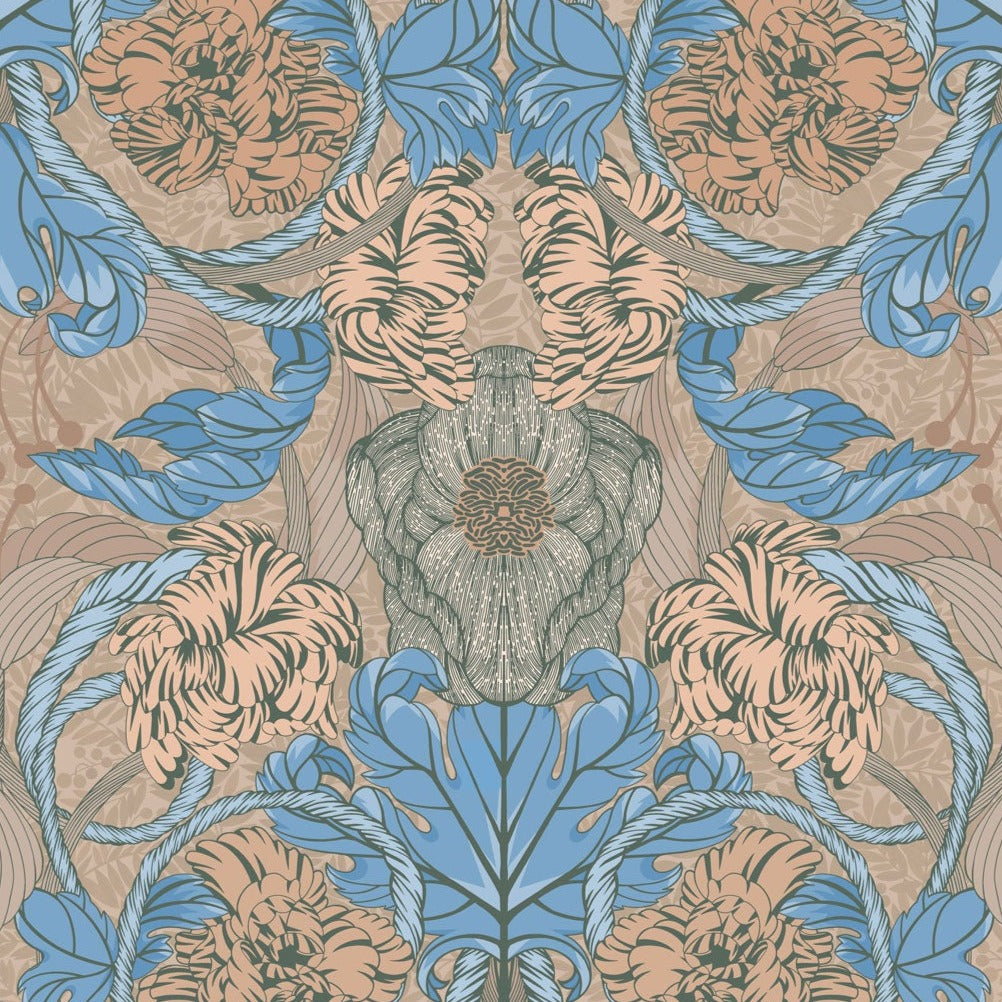 Cecilia Wallpaper - Apricot - Summer Gray