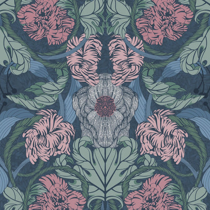 Cecilia Wallpaper - Ink - Summer Gray
