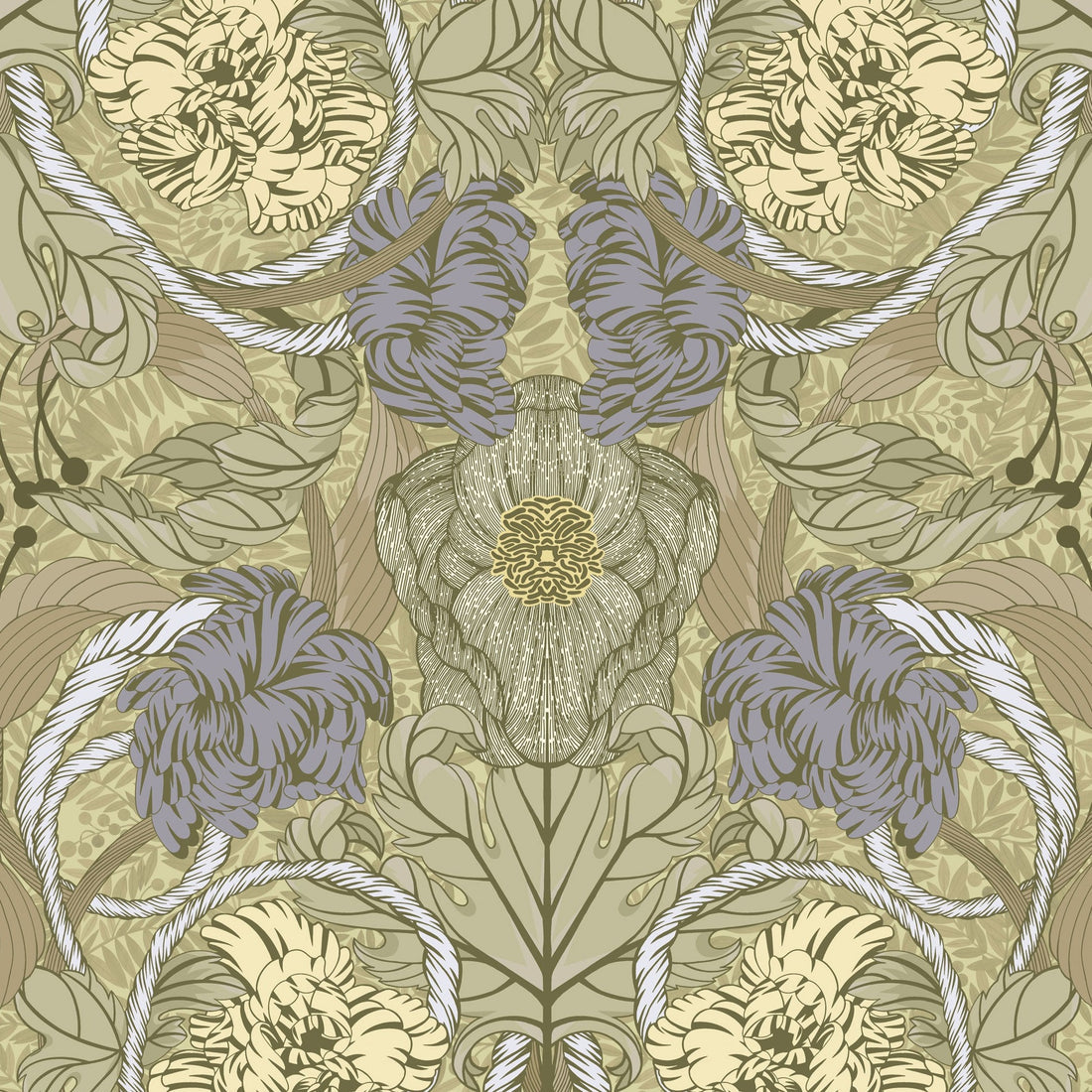 Cecilia Wallpaper - Olive - Summer Gray
