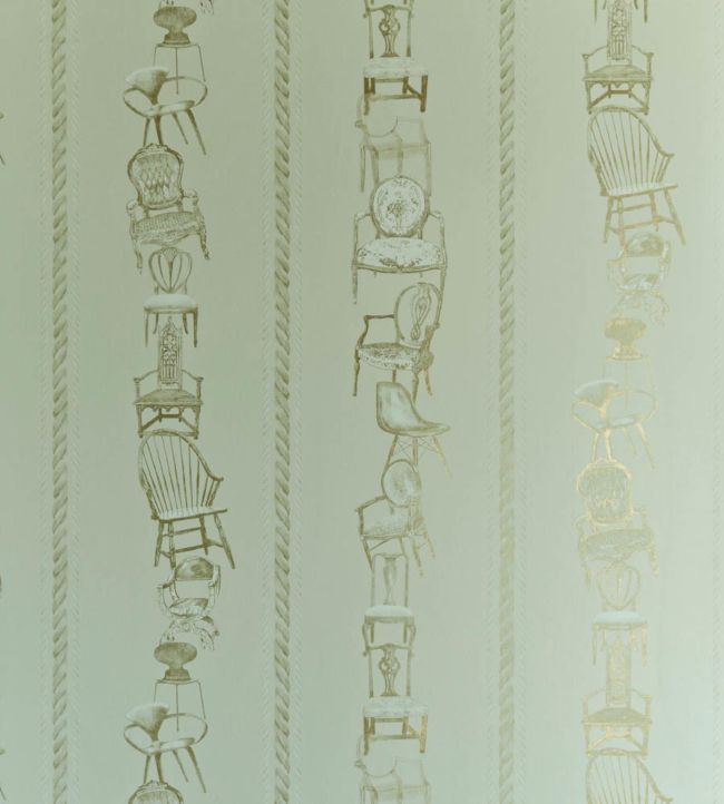 Chairs Wallpaper - Eau de Nil - BG0500 - 101 - Barneby Gates