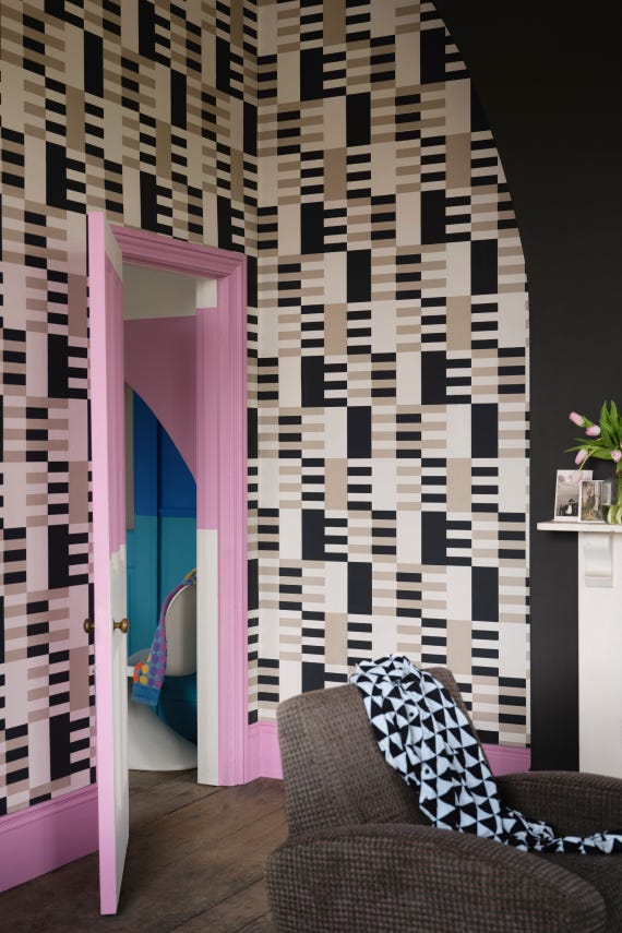 Check Wallpaper - Liquorice - 6004 - Farrow & Ball