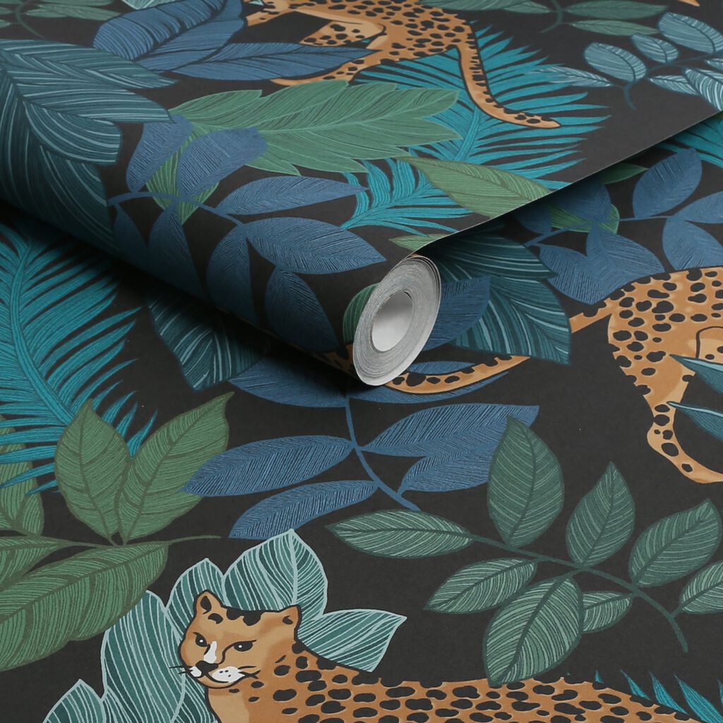 Cheetin Wallpaper - Blue - Envy