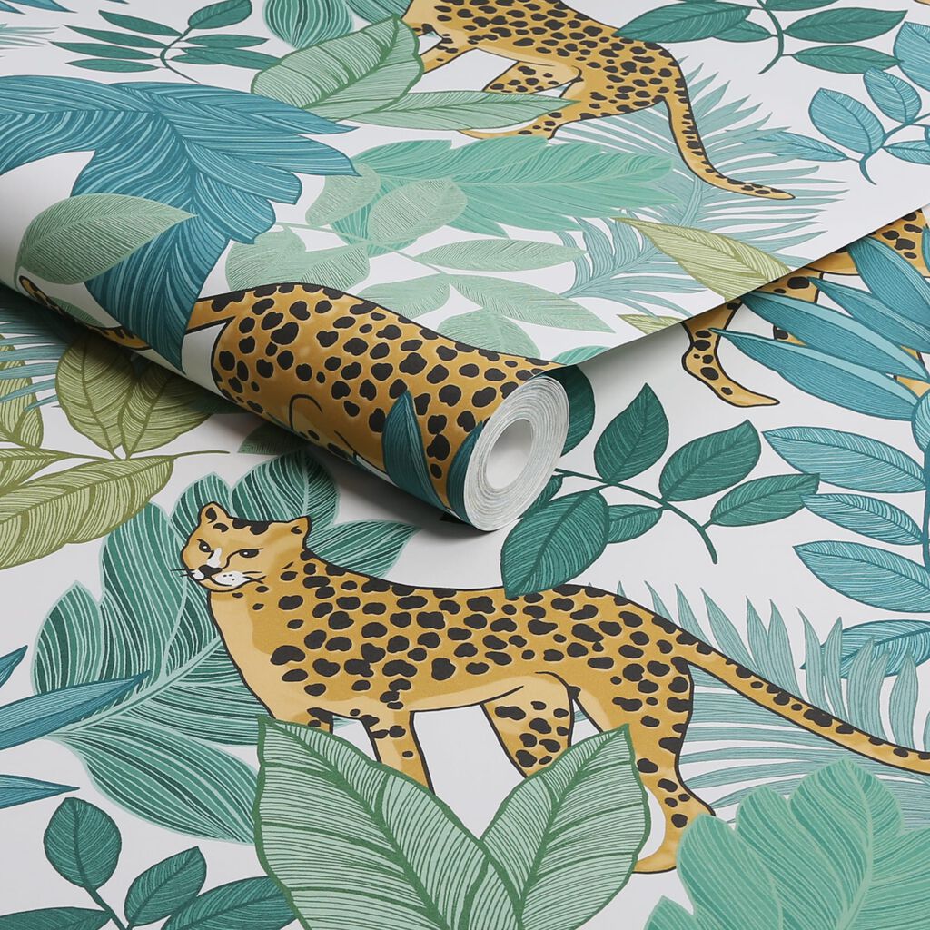 Cheetin Wallpaper - Green - Envy