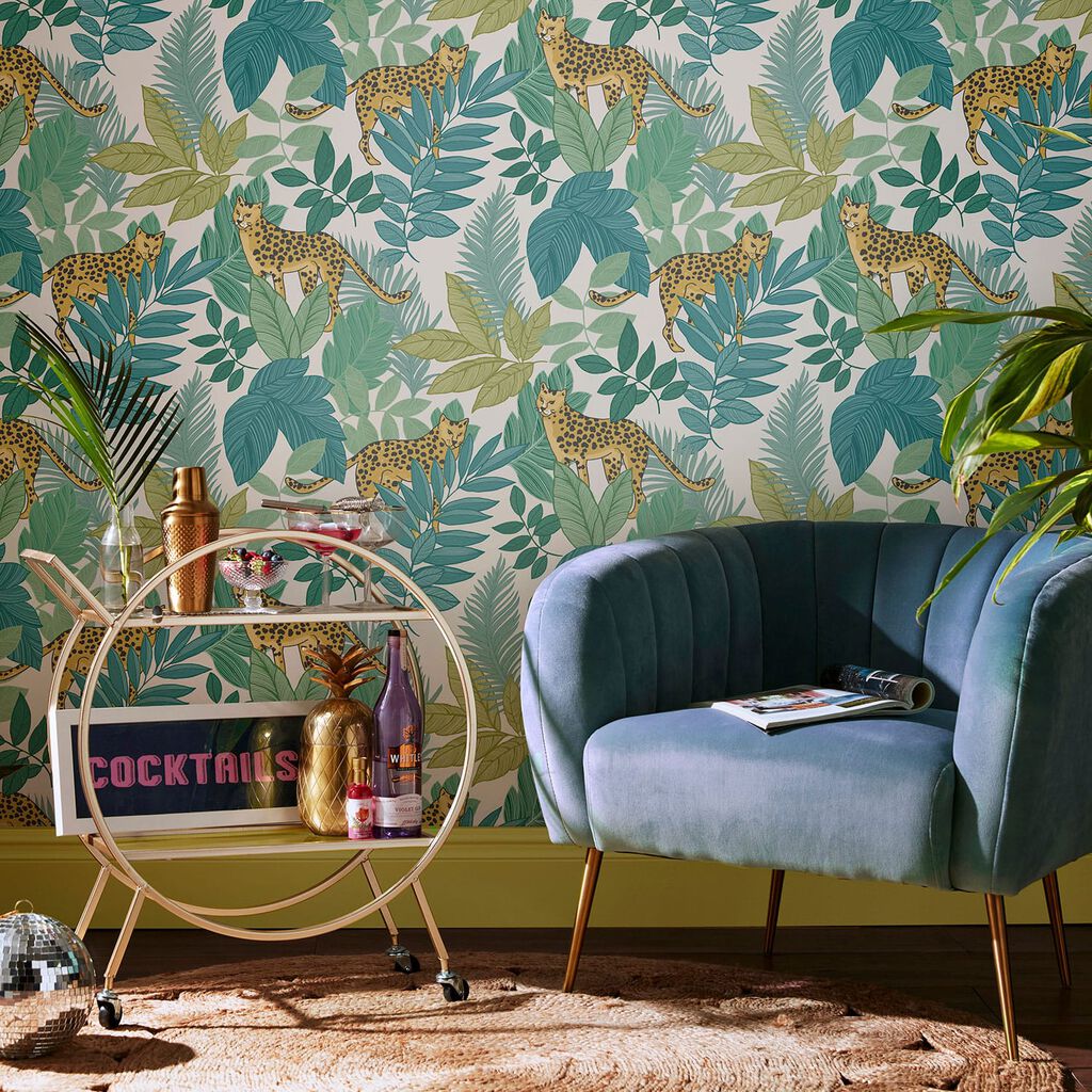 Cheetin Wallpaper - Green - Envy