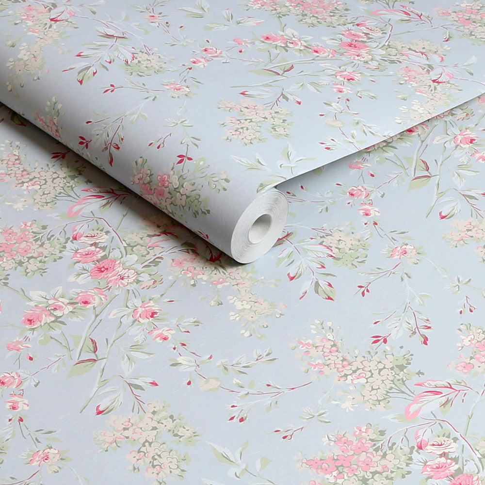 Chelsea Wallpaper - Blue - Shabby Chic